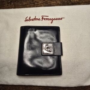 Salvatore Ferragamo Black Leather Wallet